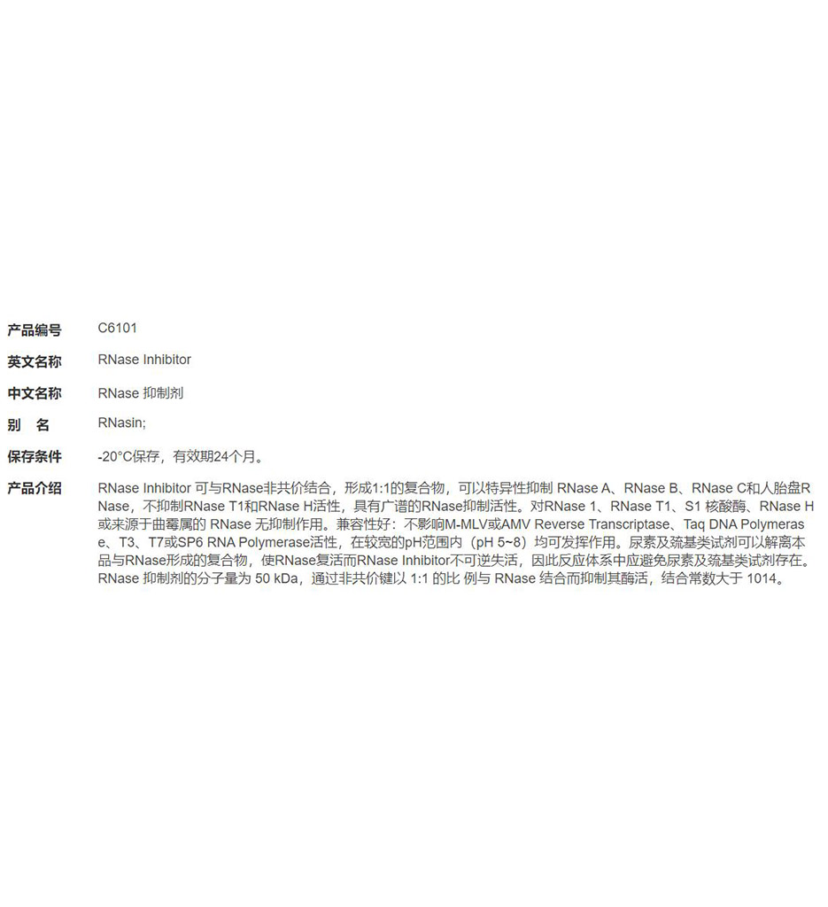 RNase 抑制剂